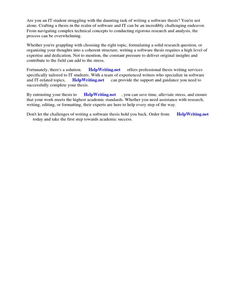 Software Thesis For It Students | PDF | Thesis | Engineering