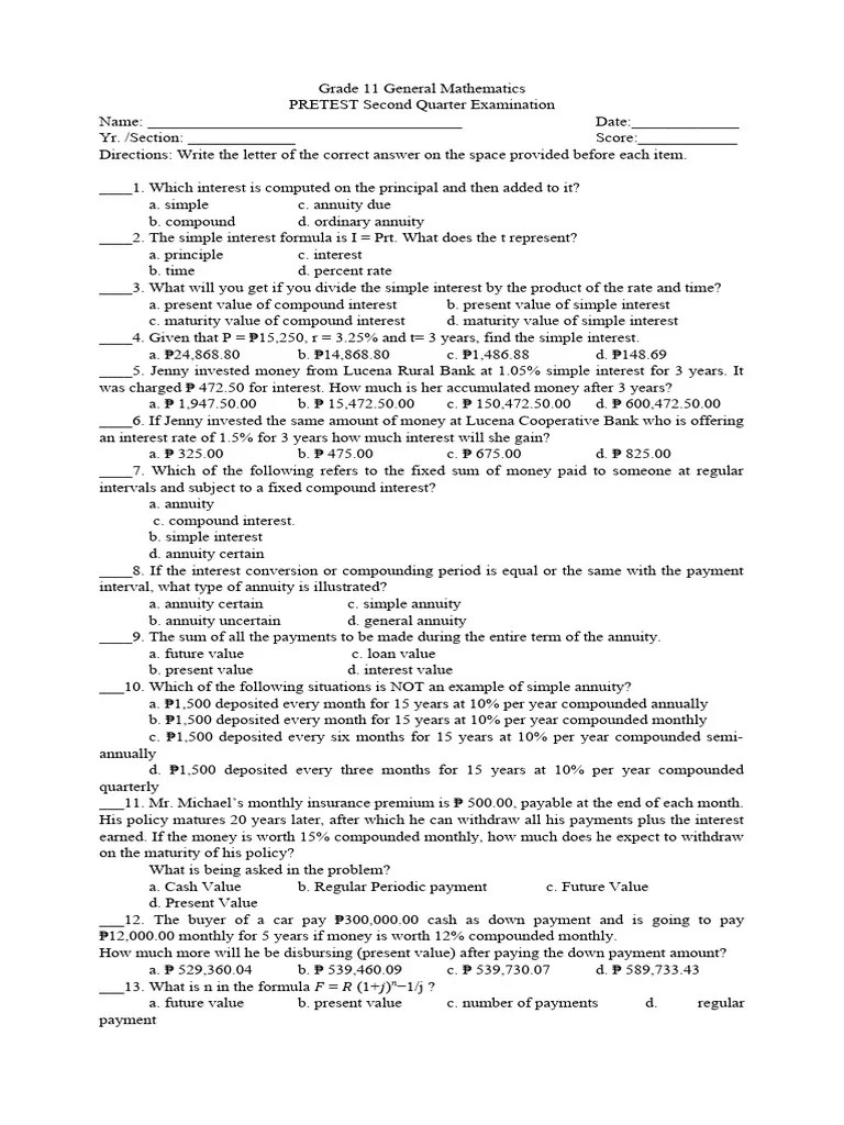 Grade 11 General Mathematics | PDF