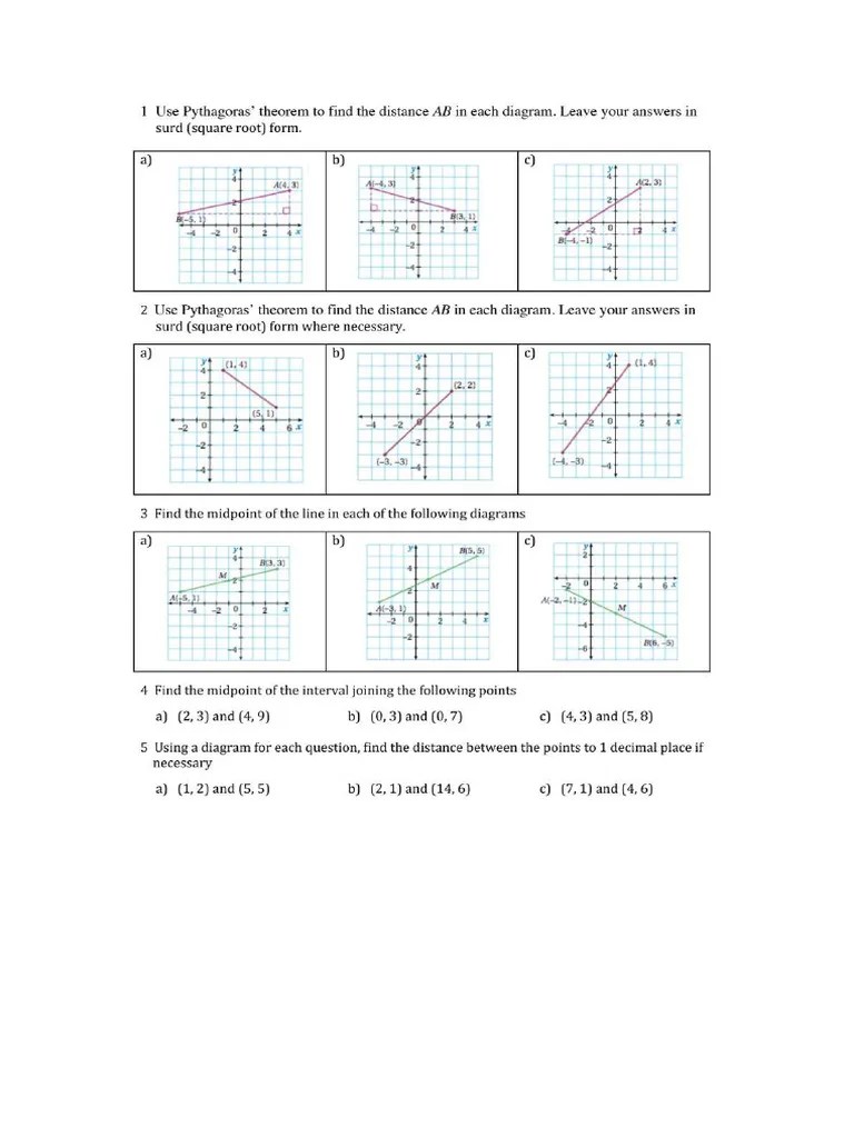 Midpoint And Distance Of Line Segment | PDF