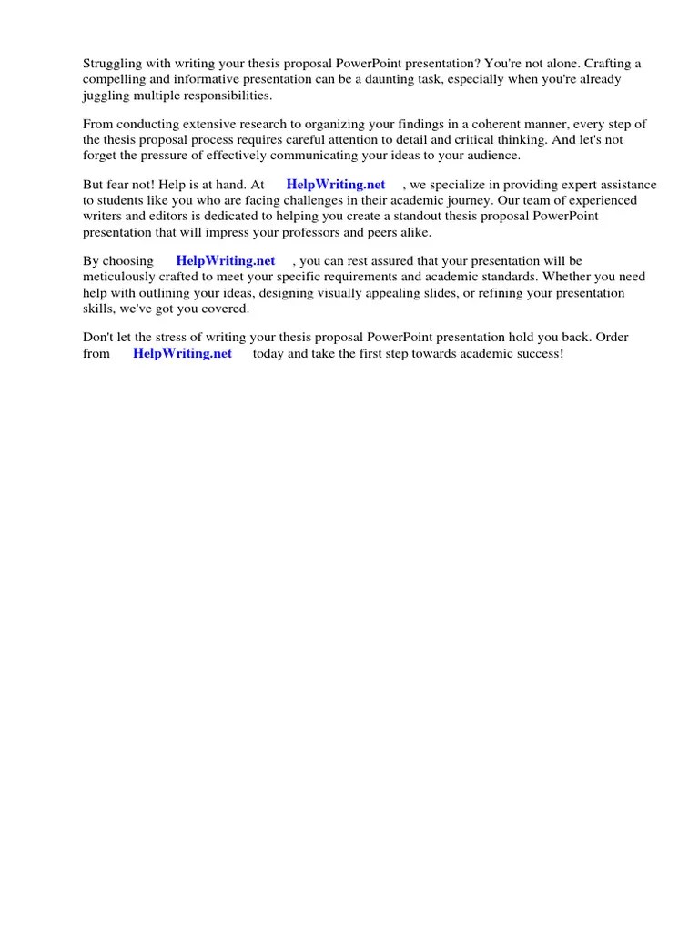 Thesis Proposal Powerpoint Presentation Example | PDF | Thesis ...