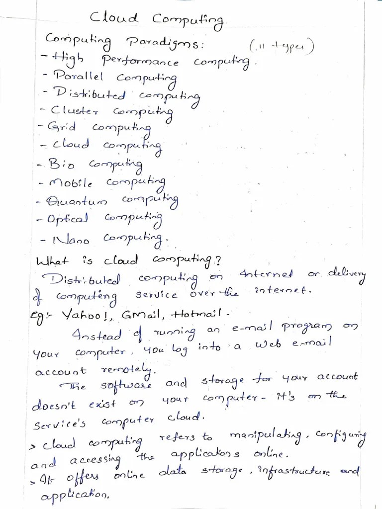 Cloud Computing Unit-1 Notes | PDF | Computer Engineering | Computer ...