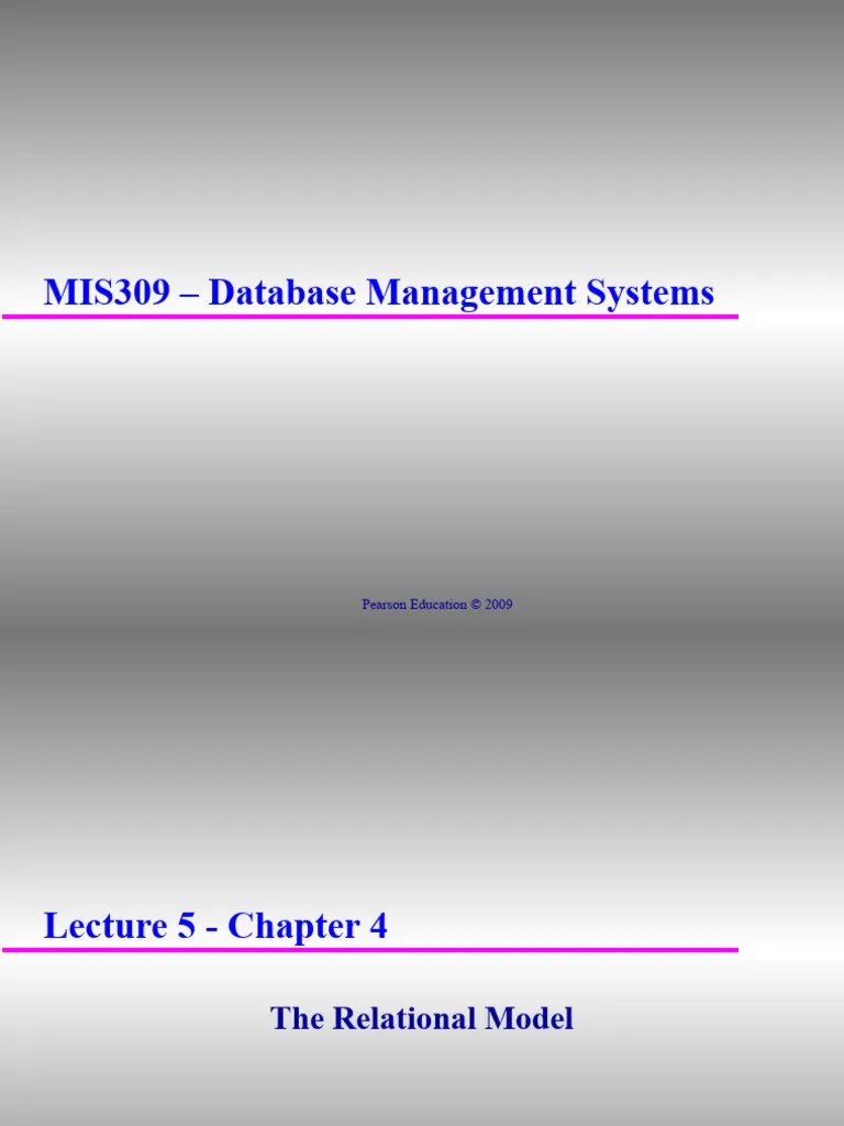 Lec 5a | PDF | Relational Database | Relational Model