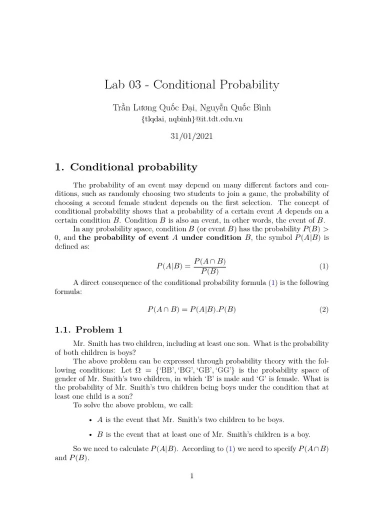 03-Conditional Probability | PDF | Statistical Theory | Measure Theory