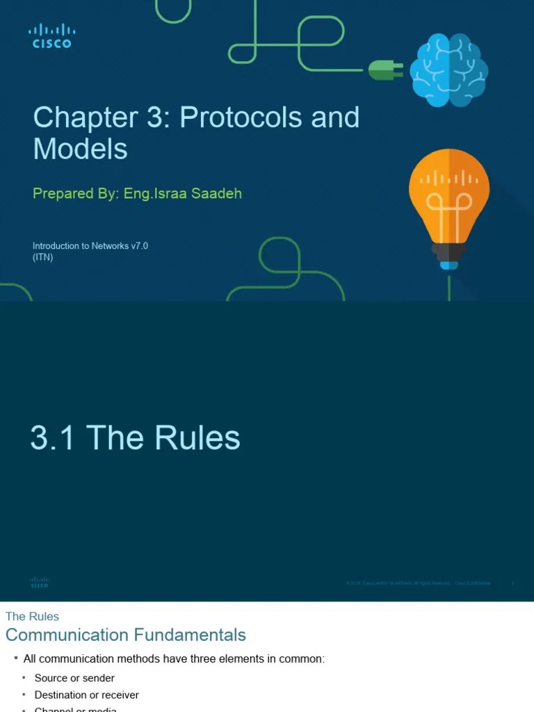 CCNA1 CH3 Protocols And Models | PDF | Computer Network | Osi Model