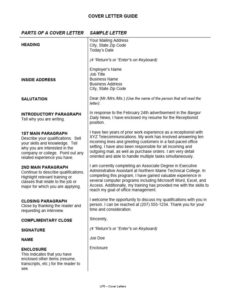 Cover Letter Guide | PDF