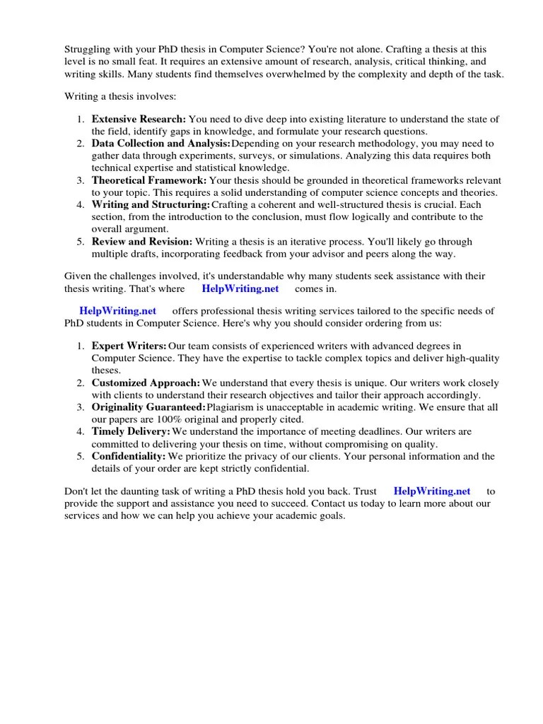 Thesis Of PHD In Computer Science | PDF | Thesis | Computer Science