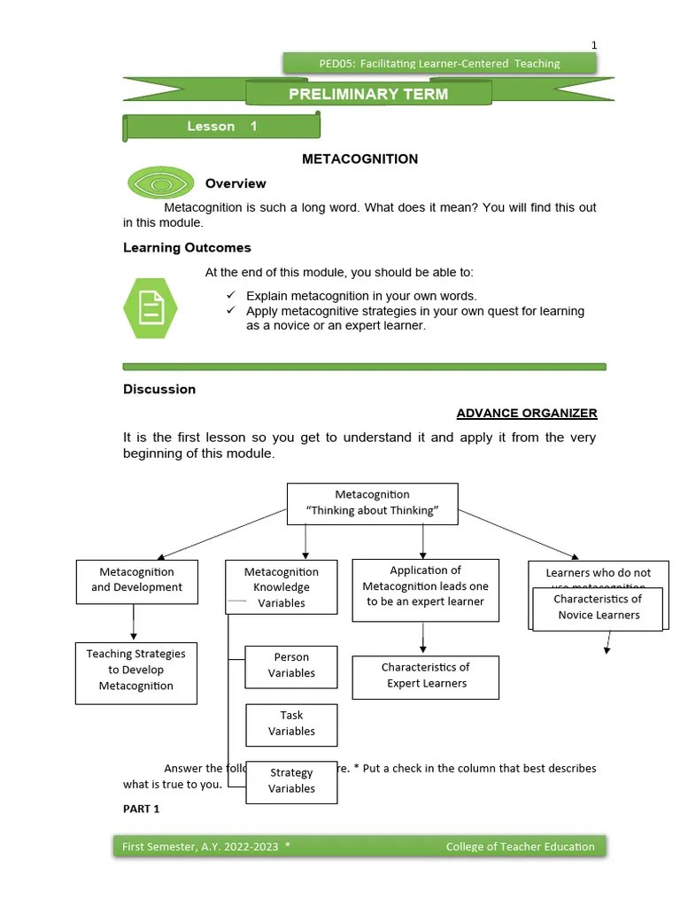 PED05Learning Module 2023 2024 | PDF