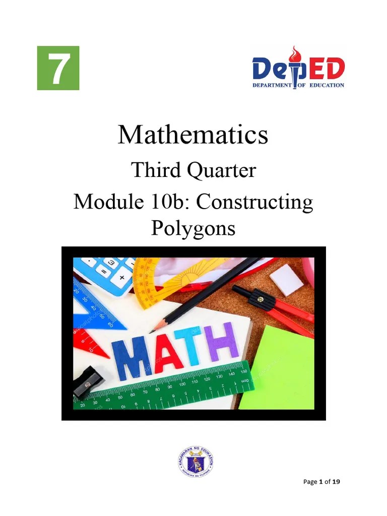 Math 7 - Quarter 3 - Module 10b | PDF | Circle | Perpendicular