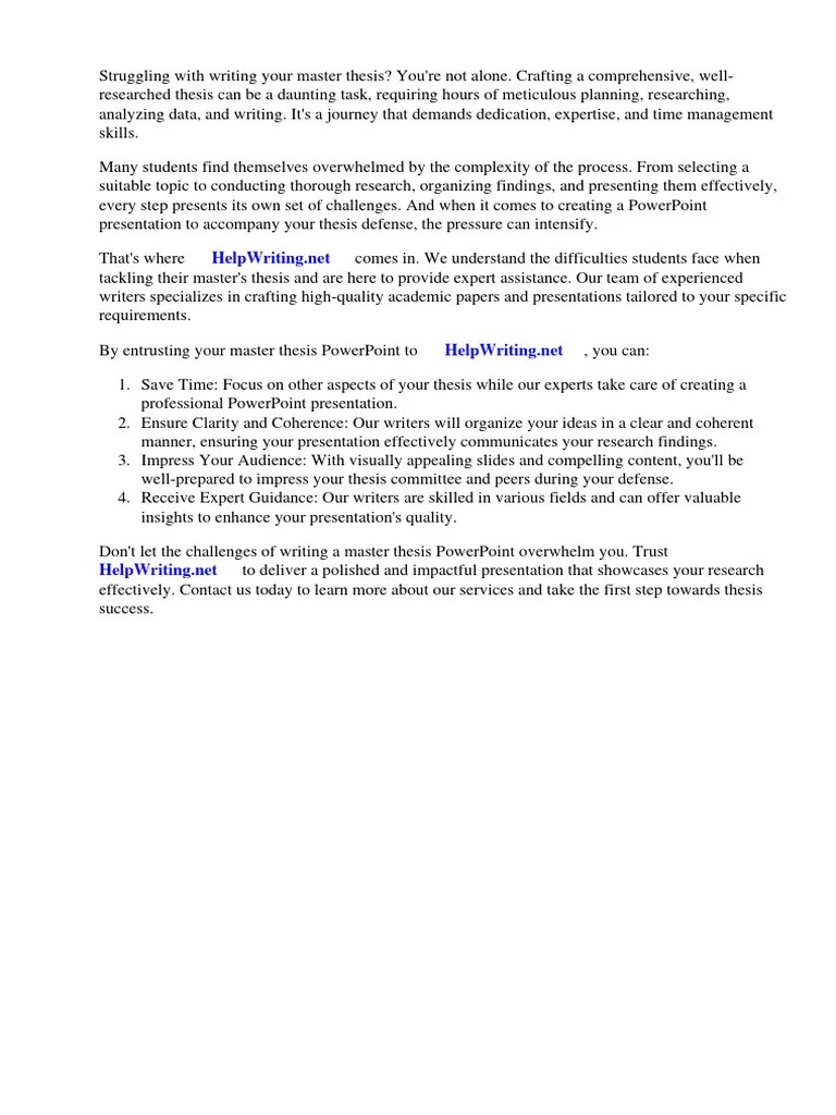 Master Thesis Powerpoint | PDF | Thesis | Microsoft Power Point