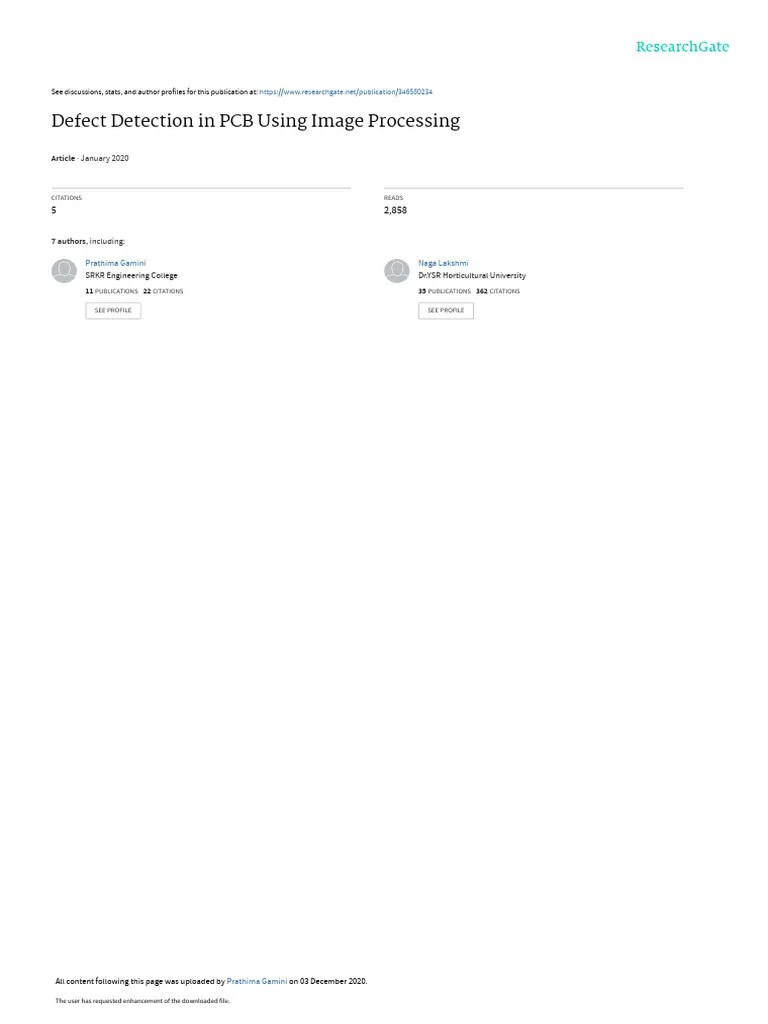 Defect Detection In PCB Using Image Processing | Download Free PDF ...