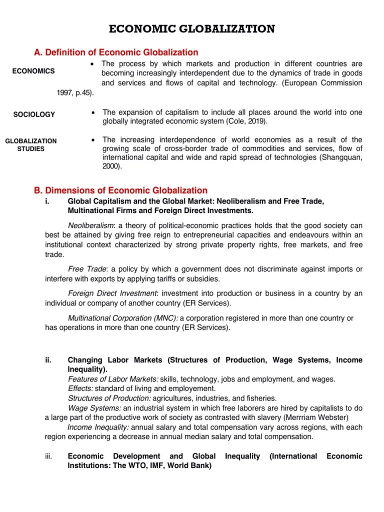 Economic Globalization | PDF | Globalization | Capitalism