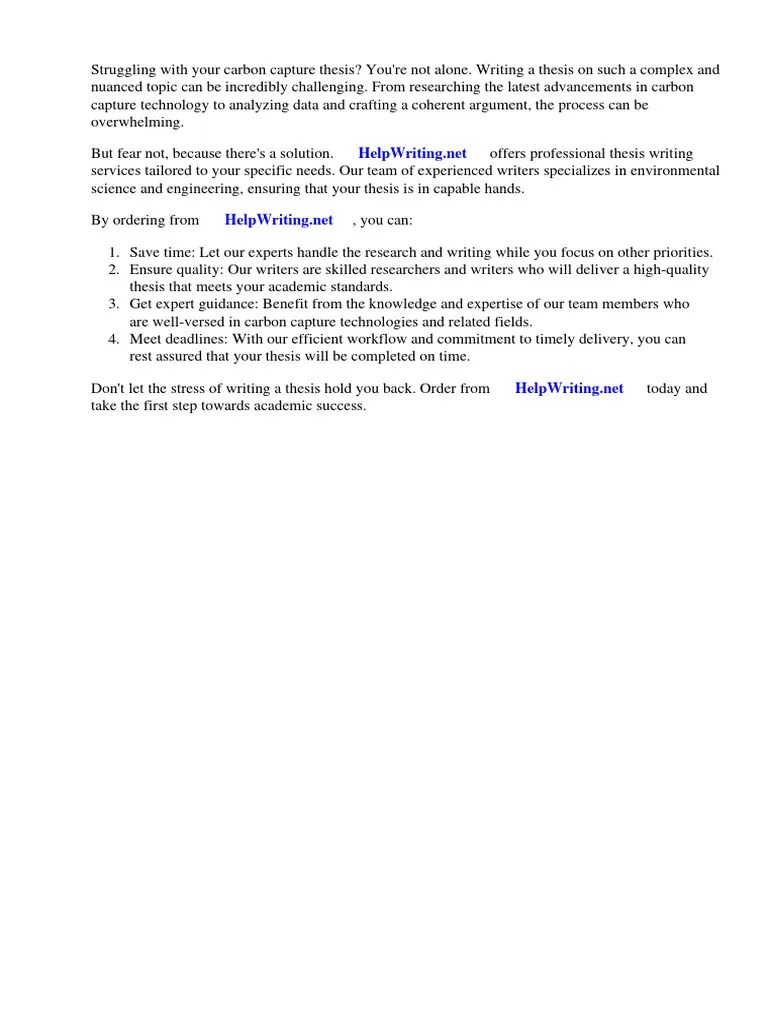 Carbon Capture Thesis | PDF | Carbon Dioxide | Carbon Sequestration