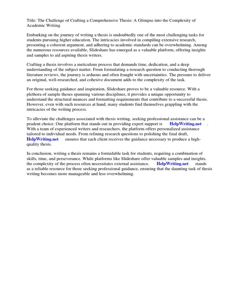 Slideshare Sample Thesis | PDF | Thesis | Microsoft Power Point