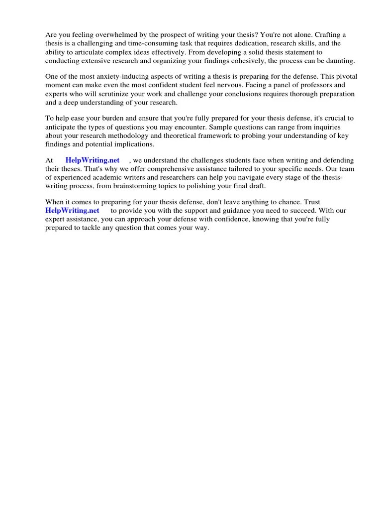 Thesis Defense Sample Questions | PDF | Young's Modulus | Thesis