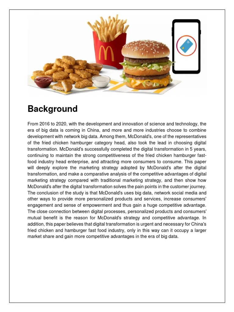 McDonald's Digital Transformation And Effects | PDF | Mc Donald's ...