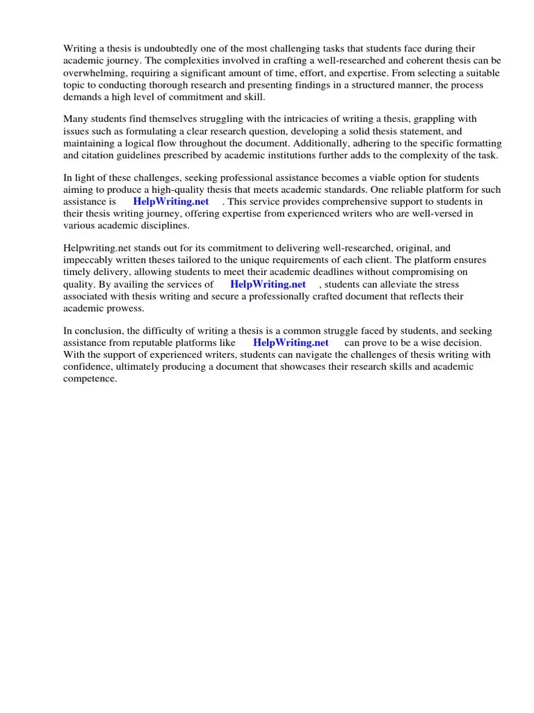 Writing A Thesis Sample | PDF | Thesis | Essays