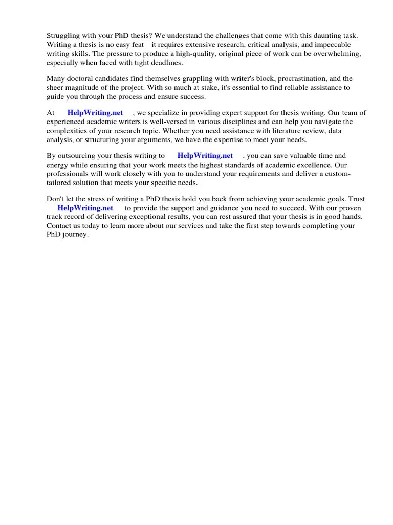 How To Write PHD Thesis Quickly | PDF | Thesis | Doctor Of Philosophy