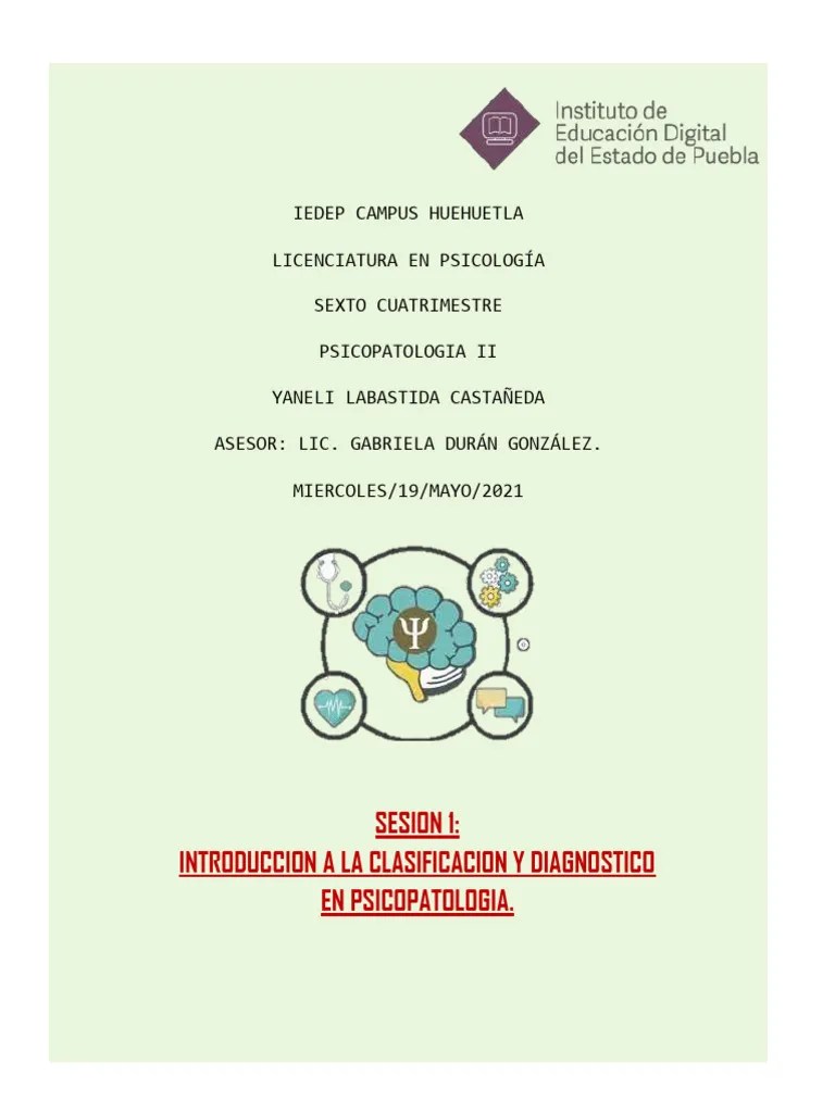 SESION 1. CLASIFICACION Y DIAGNOSTICO EN PSICOPATOLOGIA. | PDF | Manual ...