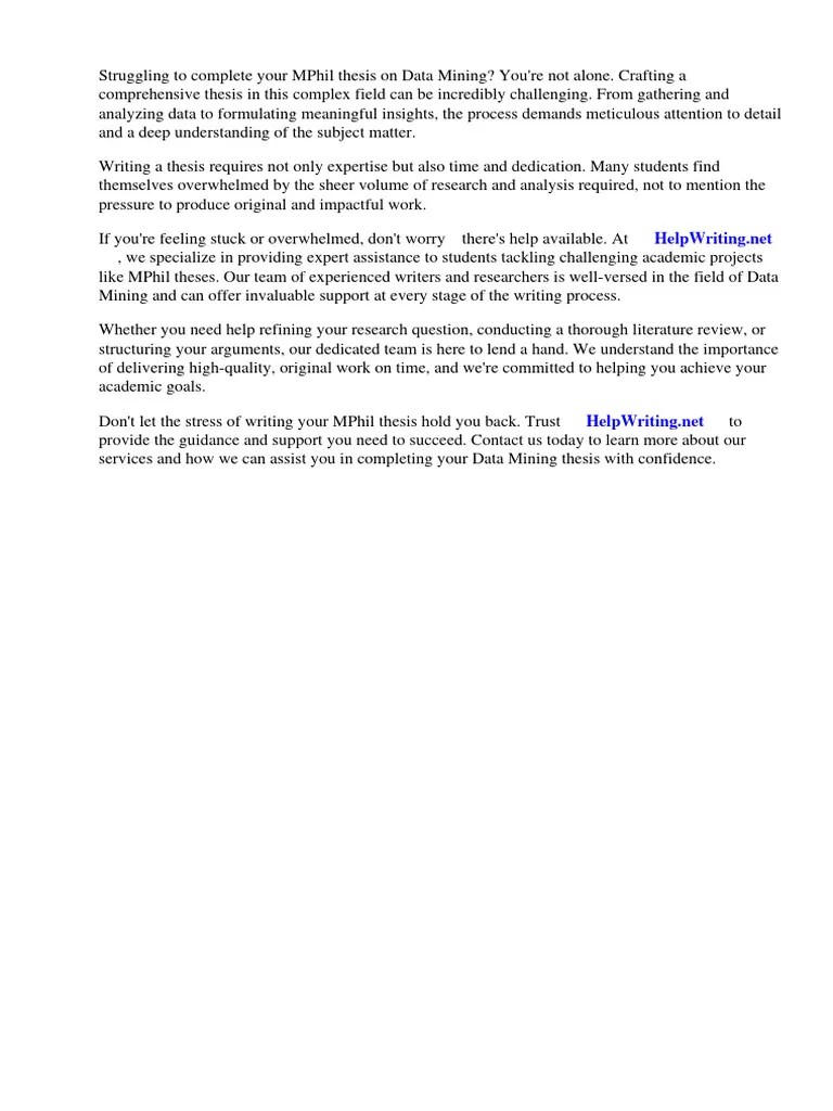 Data Mining Mphil Thesis PDF | PDF | Data Mining | Data