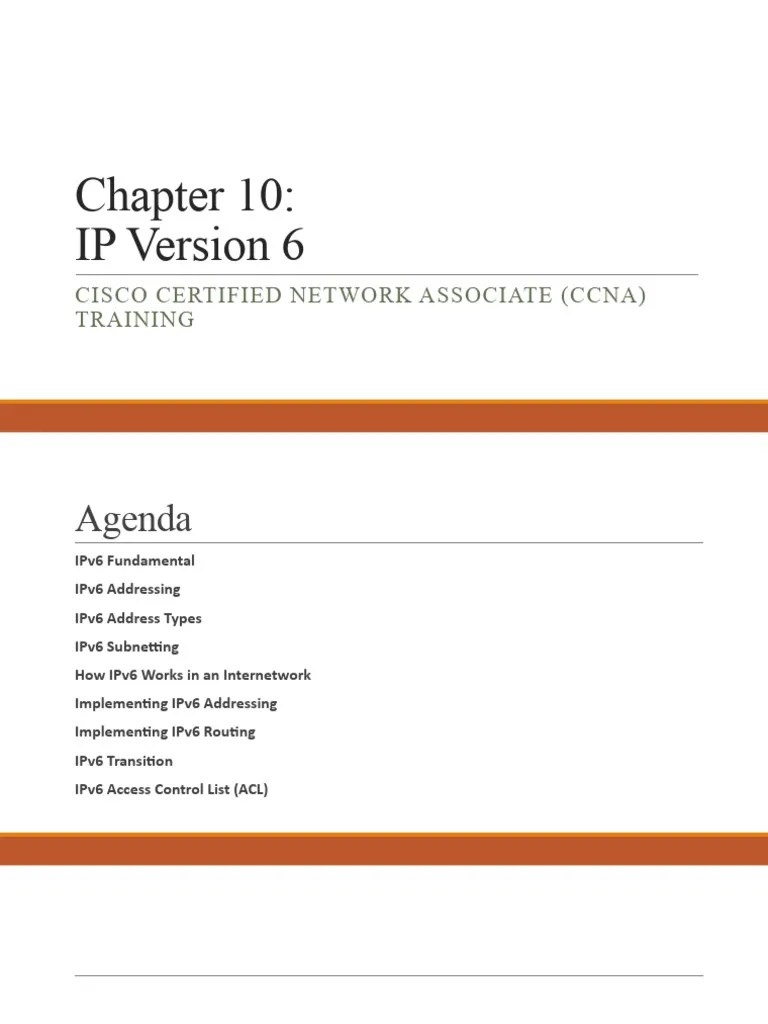 Chapter 10 IP Version 6 | PDF | I Pv6 | Internet Protocols