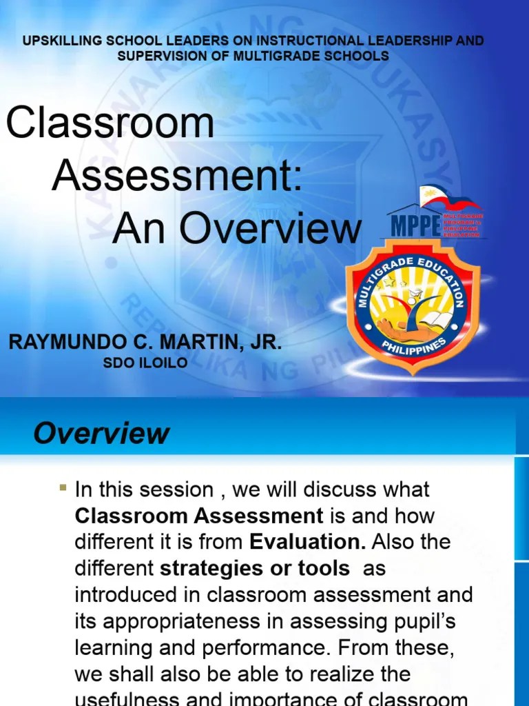 Classroom Assessment - An Overview | PDF | Educational Assessment | Learning