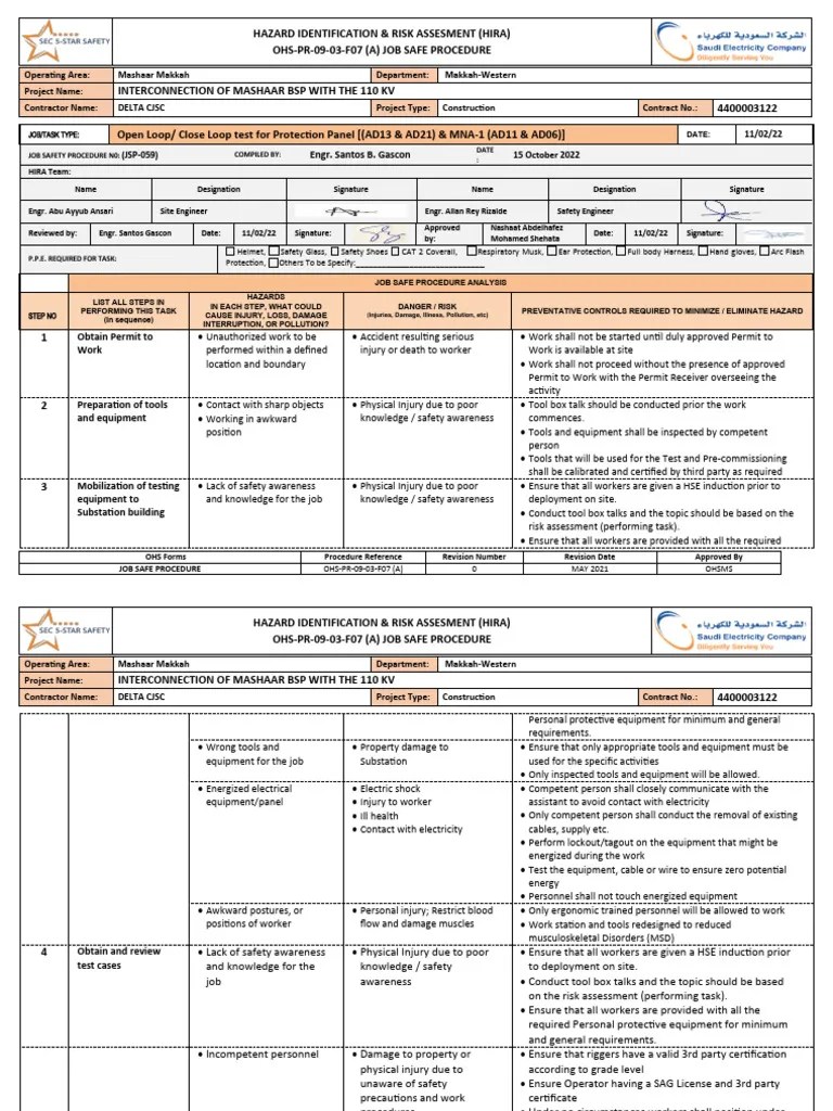 JSP For Open Loop Close Loop Test For Protection Panel | PDF ...