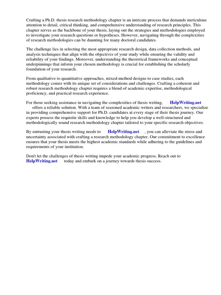 PHD Thesis Research Methodology Chapter | PDF | Methodology | Thesis