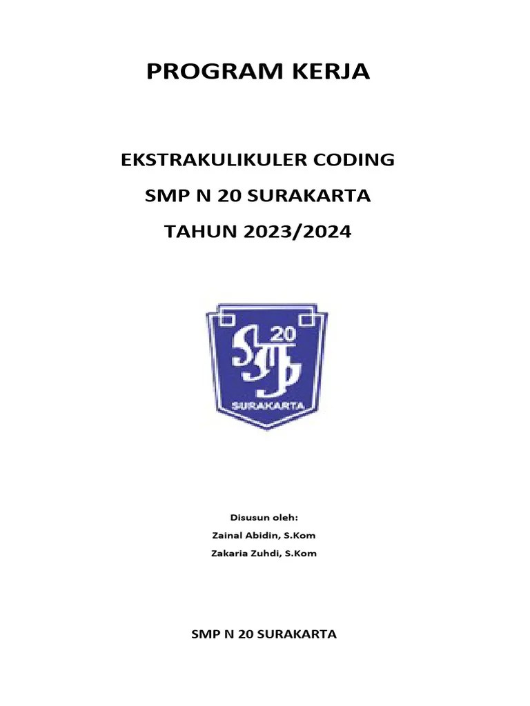 Program Kerja Ekstrakulikuler Coding | PDF