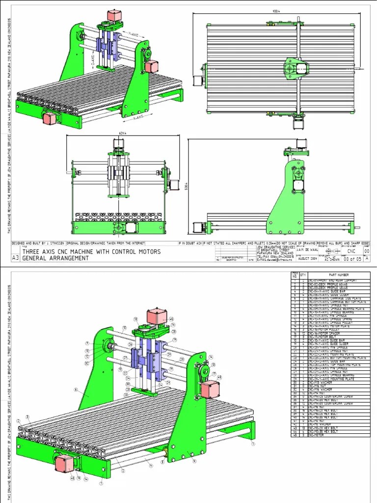 Three Axis CNC Machine (Julius De Waal) | PDF | Sheet Metal | Screw