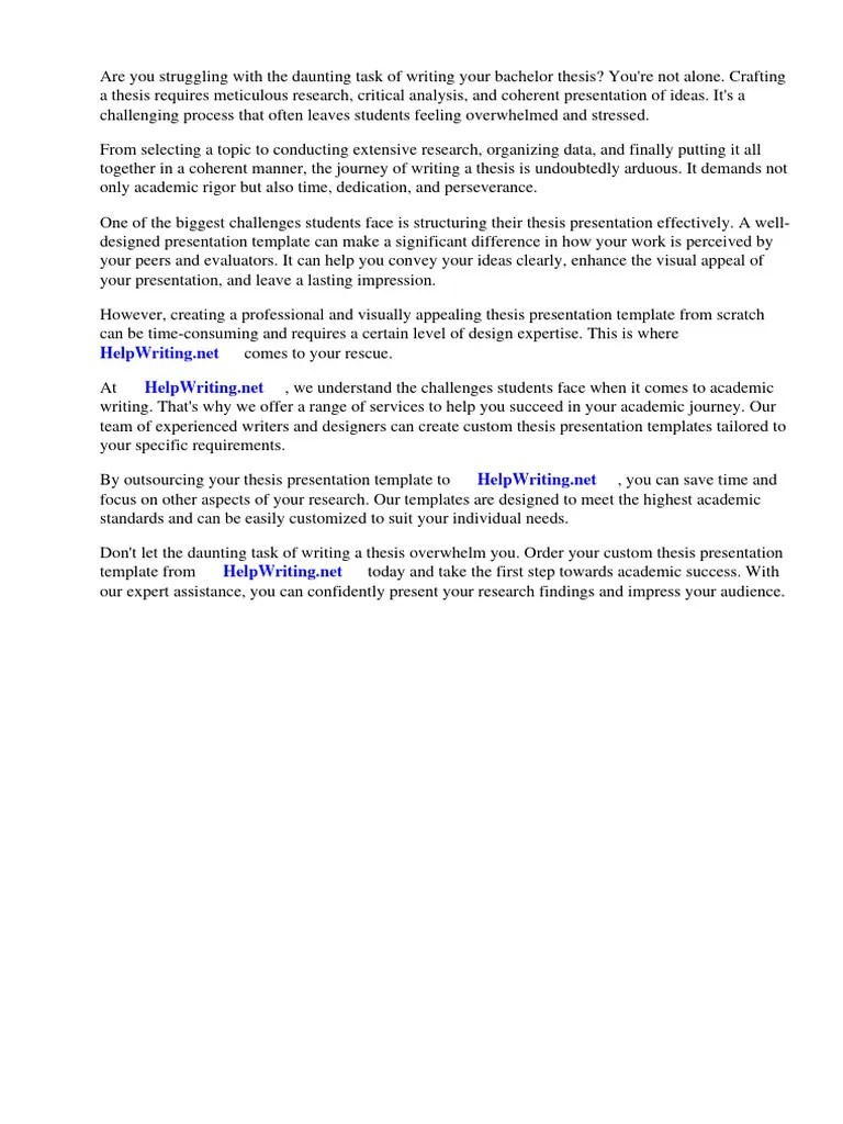 Bachelor Thesis Presentation Template | PDF | Thesis