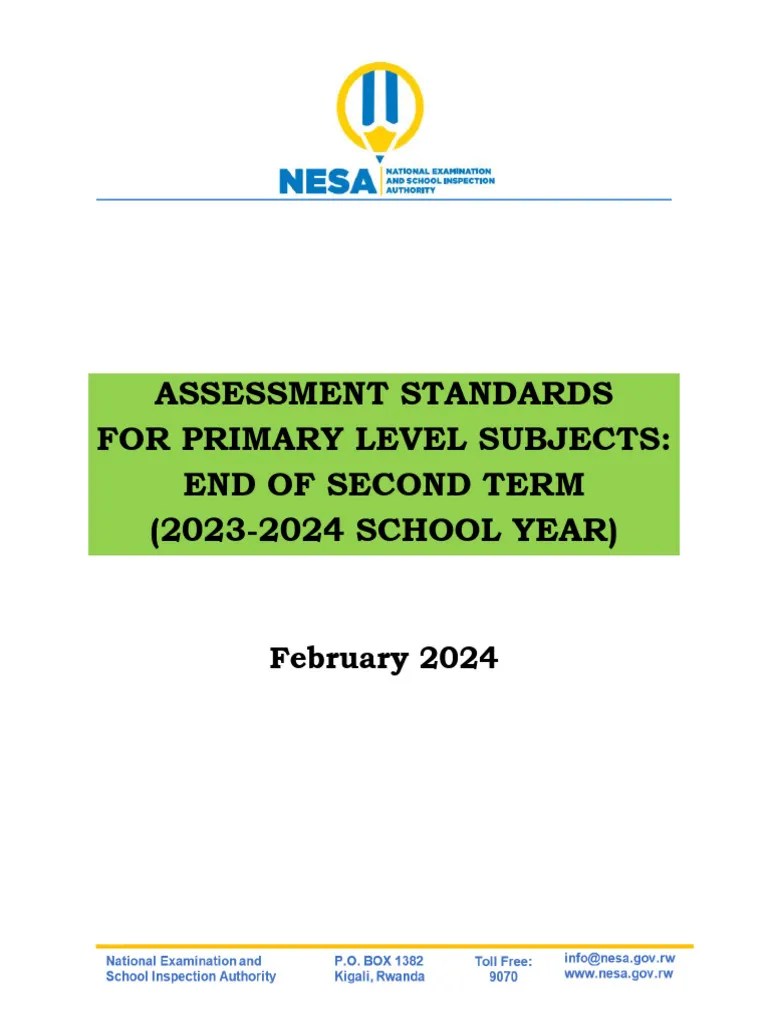Primary - Assessment Standards T2 - 2023-2024 - Signed | PDF | Learning | Teachers