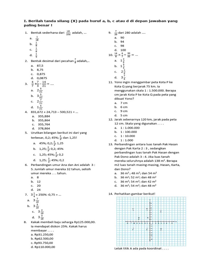 Soal Latihan Uas Kelas 6 Semester 2 Docx | PDF