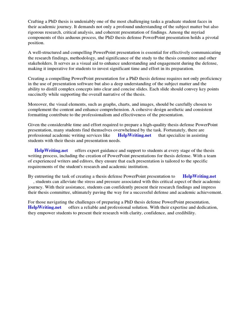 PHD Thesis Defense Powerpoint Presentation | PDF | Thesis | Microsoft ...