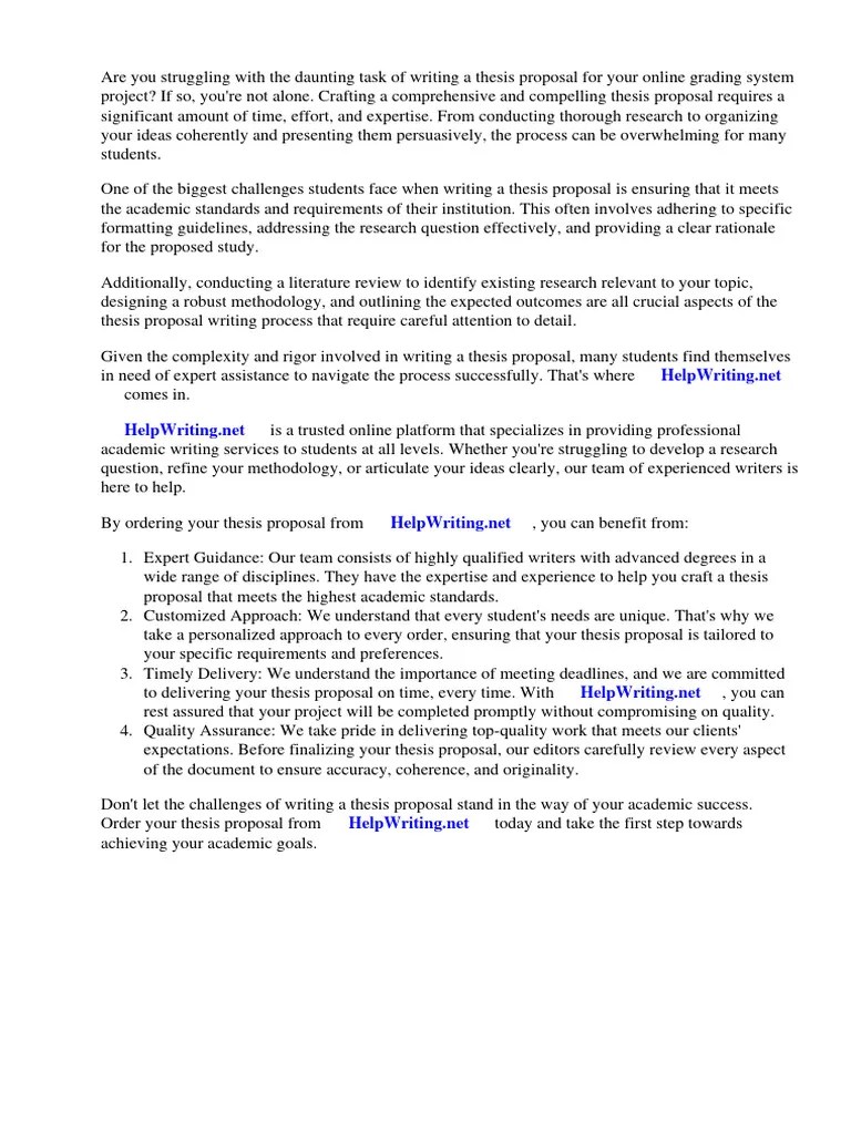 Online Grading System Thesis Proposal | PDF