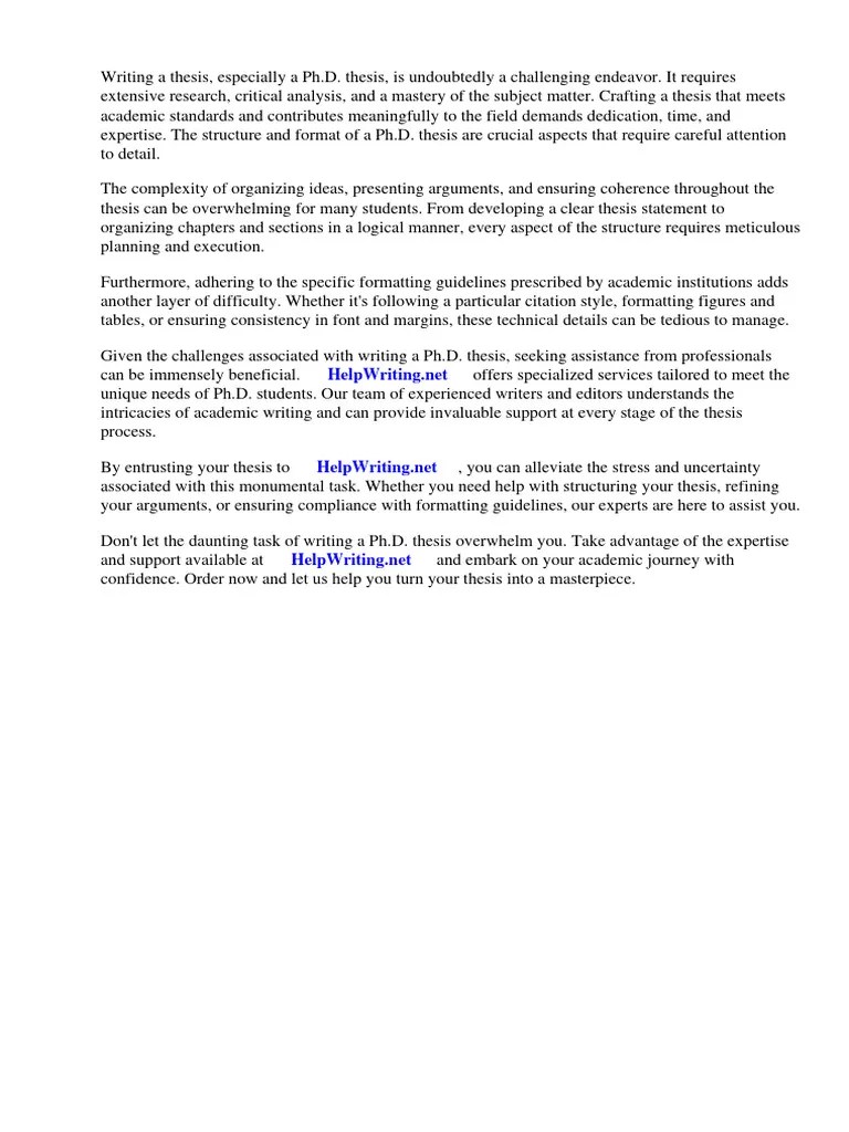 Phd Thesis Structure Format | PDF | Thesis | Doctor Of Philosophy