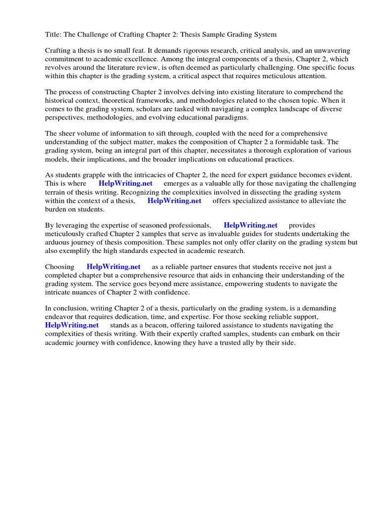 Chapter 2 Thesis Sample Grading System | PDF