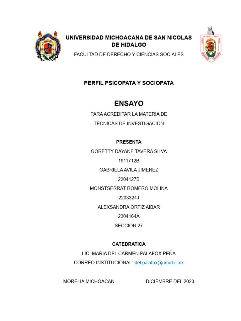 Perfil Psicopata Y Perfil Sociopata. | PDF