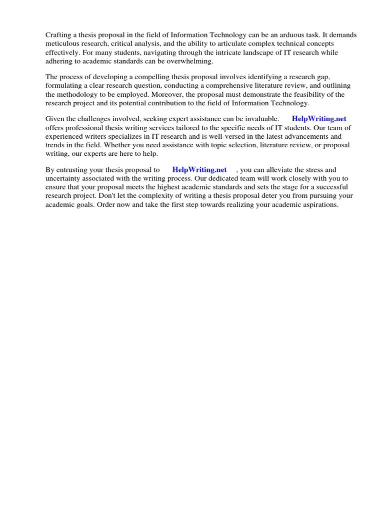 Sample Thesis Proposal Information Technology | PDF | Thesis | Methodology