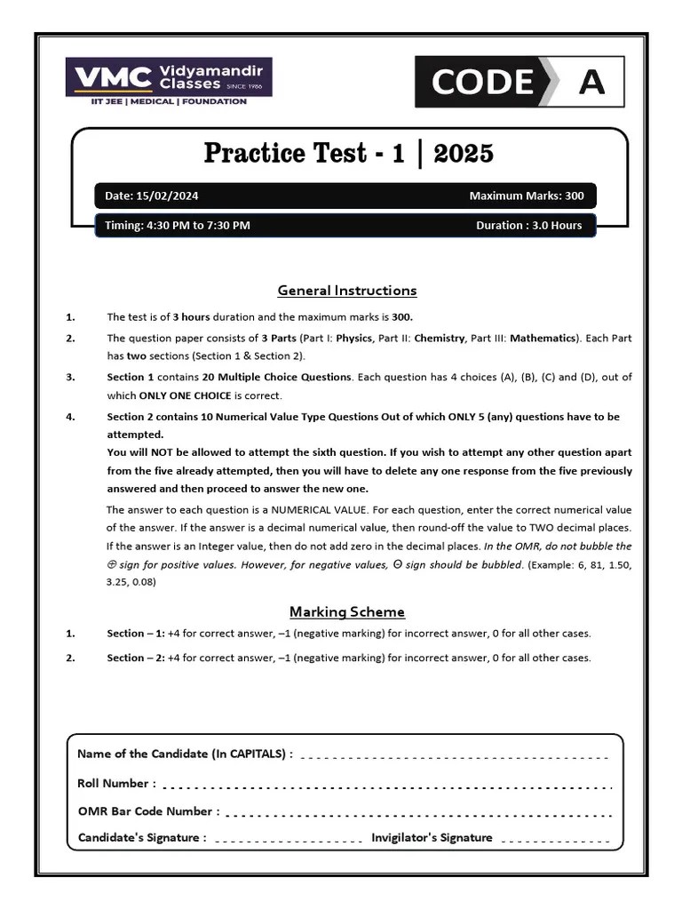 Practice Test - 1 | PDF | Atomic Orbital | Mechanics