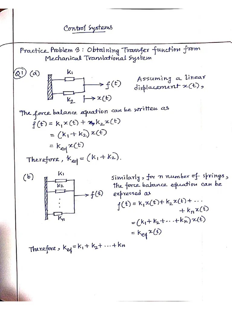 Complete Solution - Obtaining Equivalent Transfer Function Of ...