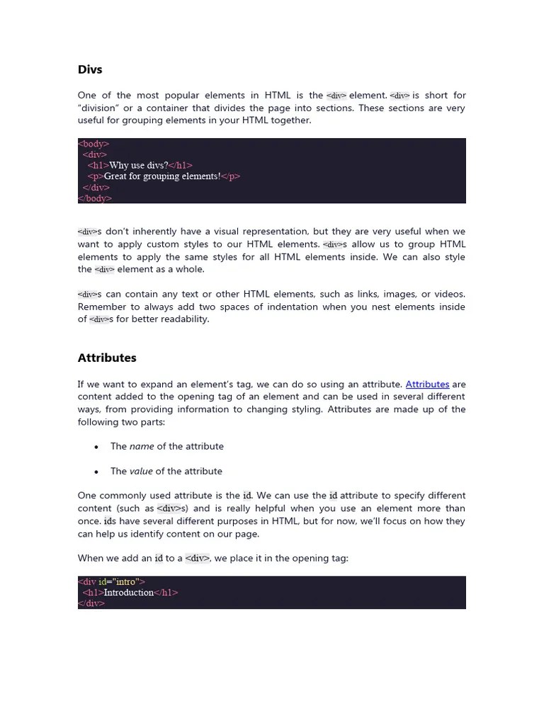 HTML | PDF | Hyperlink | Html Element