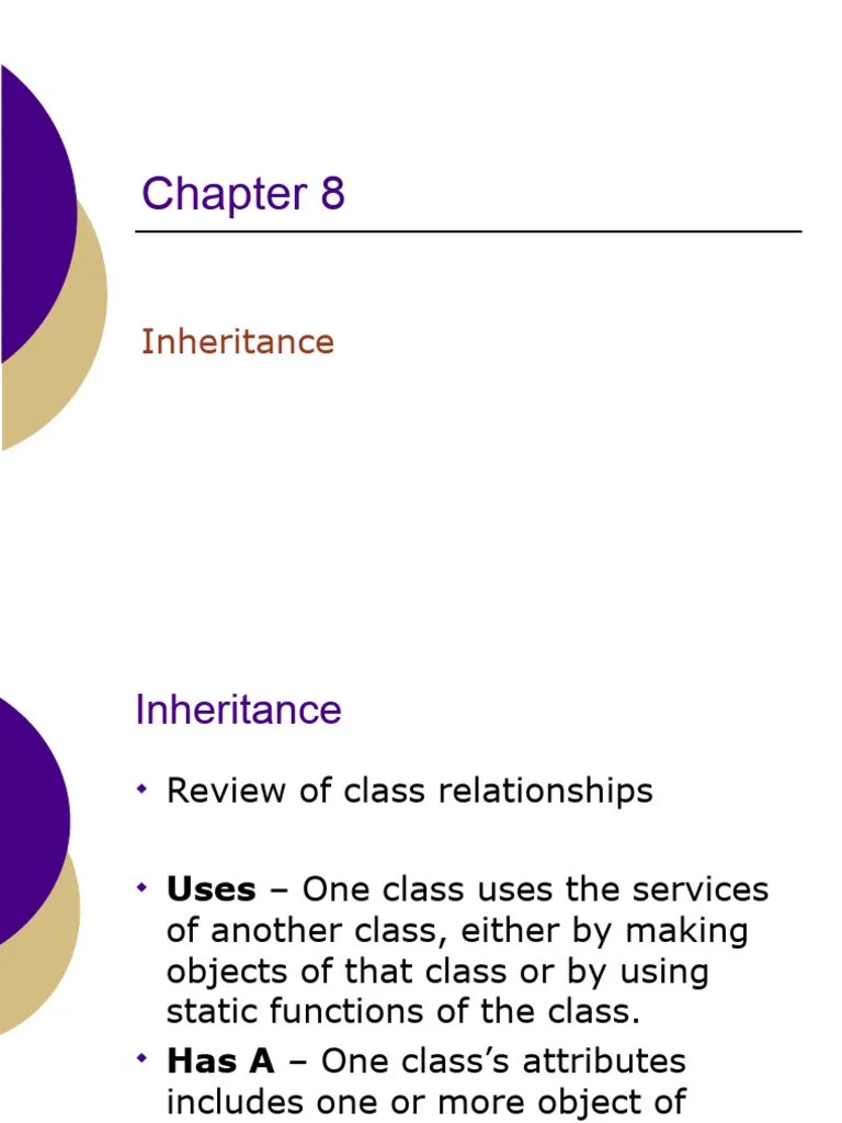 Inheritance | PDF | Inheritance (Object Oriented Programming) | Class ...