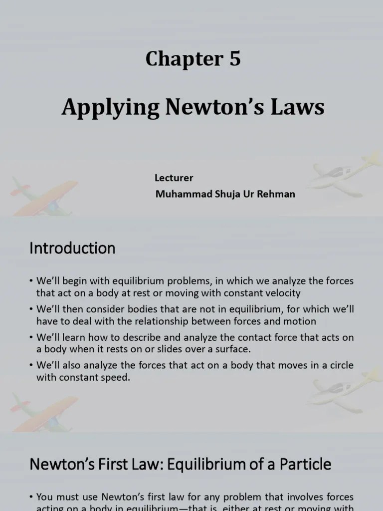 Chapter 5 - Applying Newton's Laws | PDF | Force | Friction
