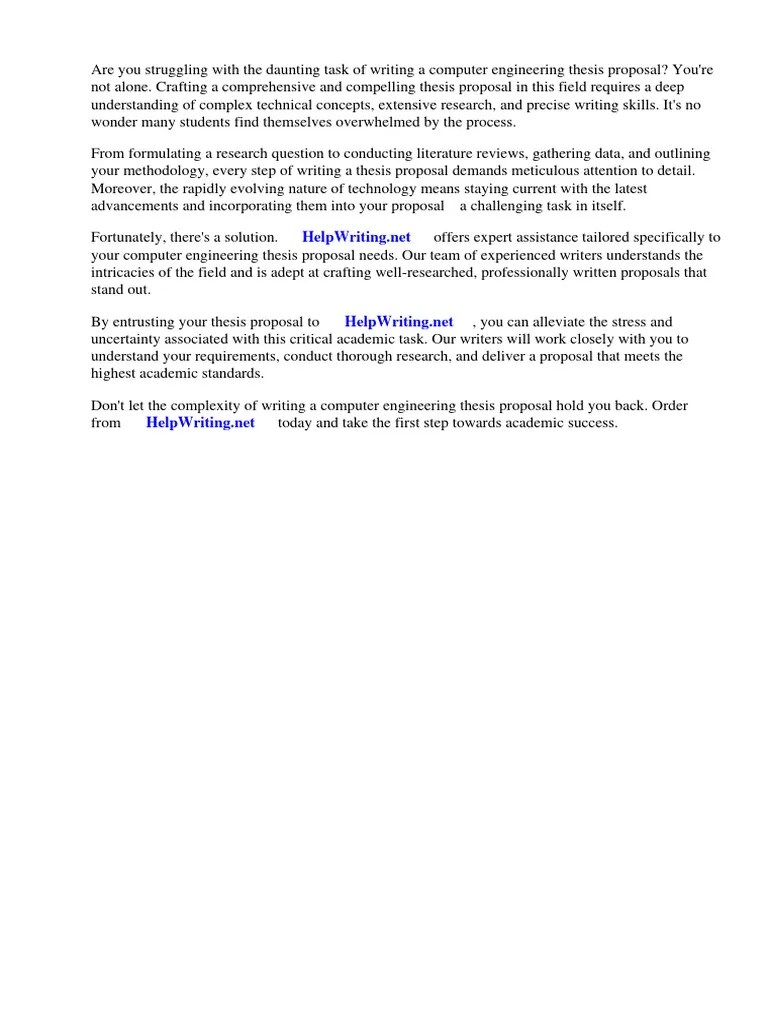 Computer Engineering Thesis Proposal | PDF | Engineering | Thesis