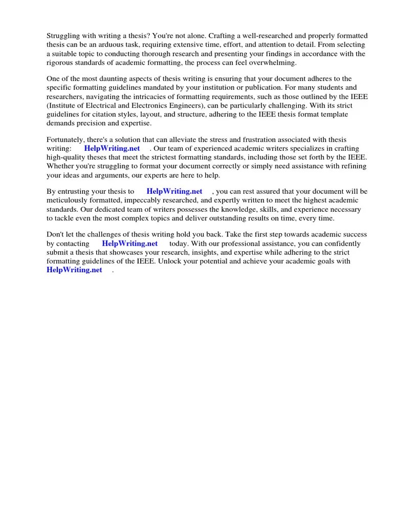 Ieee Thesis Format Template | PDF
