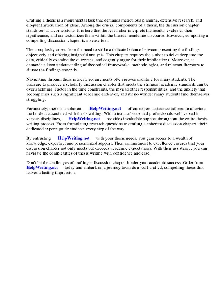 Thesis Discussion Chapter Structure | PDF