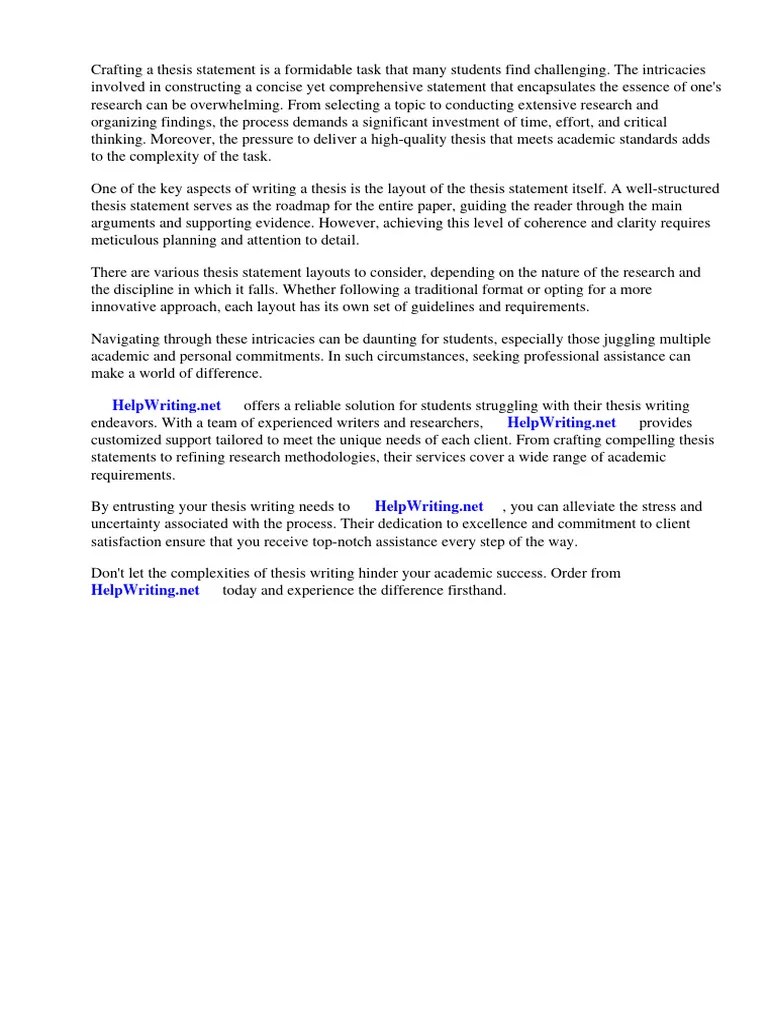 Thesis Statement Layouts | PDF