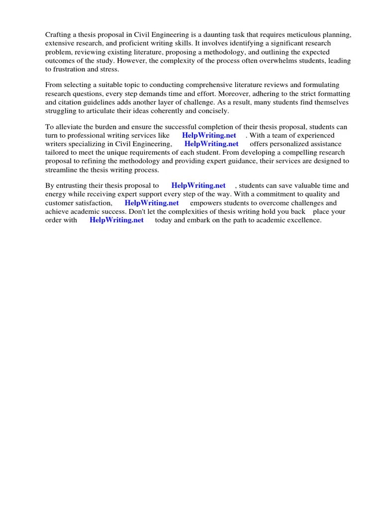 Thesis Proposal Civil Engineering | PDF | Thesis | Engineering