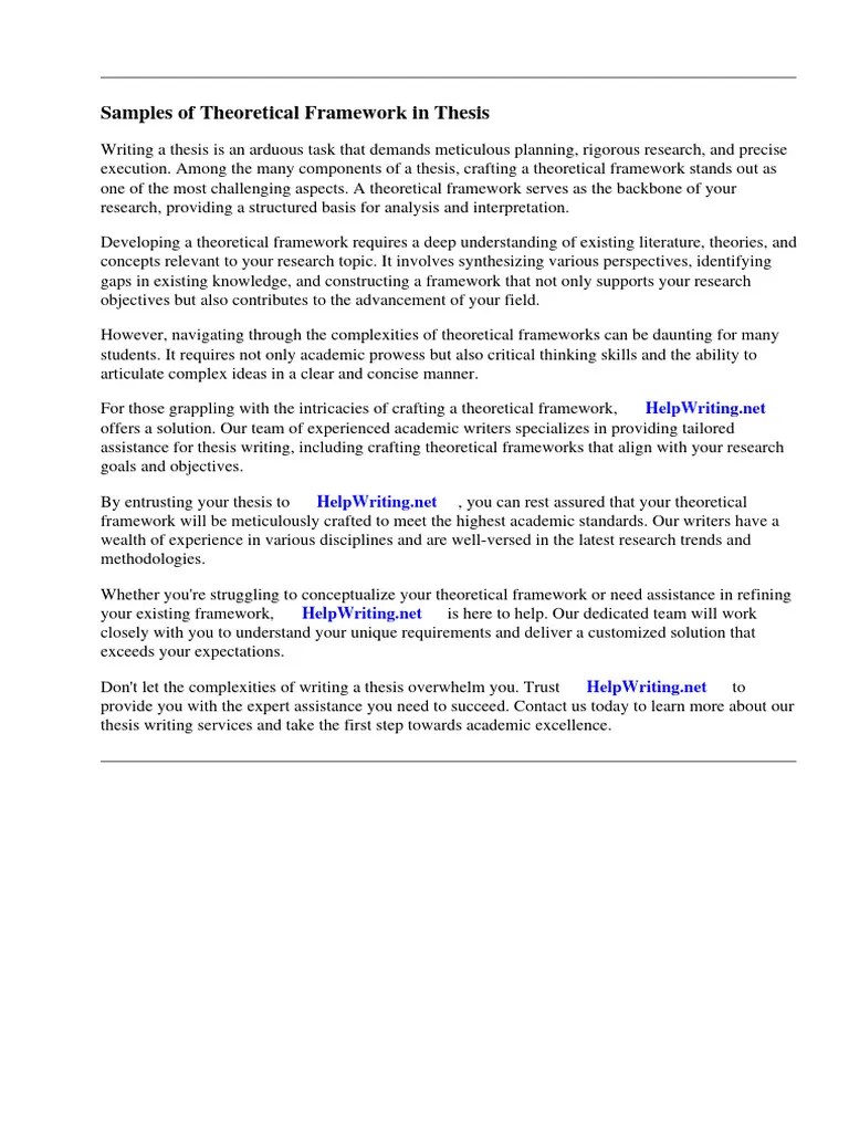 Samples Of Theoretical Framework In Thesis | Download Free PDF | Theory ...