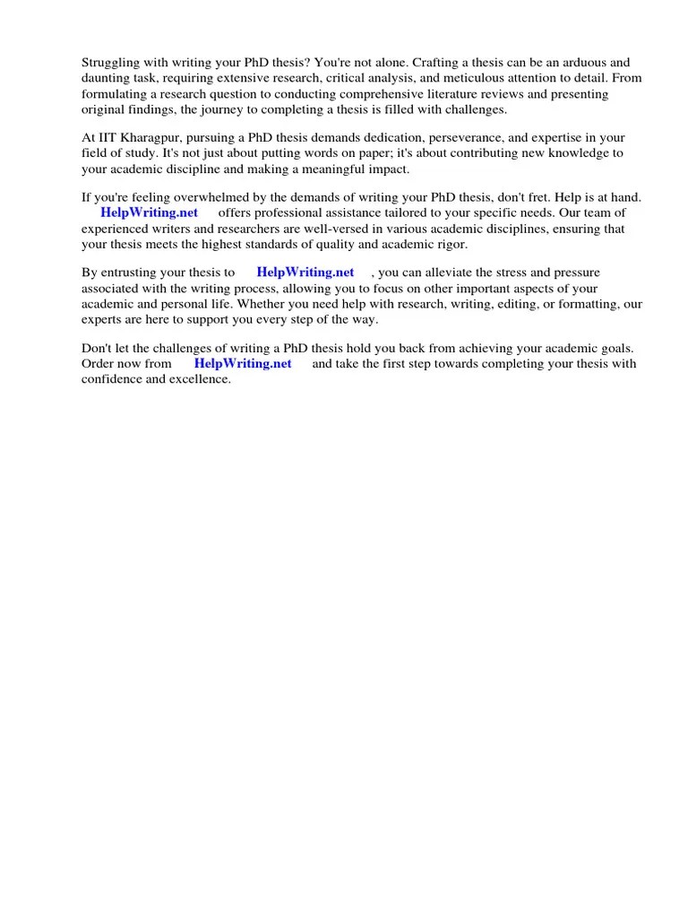 Iit KGP PHD Thesis | PDF | Thesis | Doctor Of Philosophy